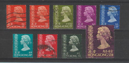 HONG-KONG:  1973  ELIZABETH  II° -  LOT  9  USED  STAMPS  -  YV/TELL. 266//75 - Gebraucht