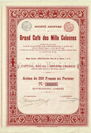 Titre Ancien - Grand Café Des Mille Colonnes -  Titre De 1901- EF - - Tourismus