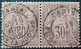 R1311/439 - SAGE TYPE I (PAIRE) N°69 - LUXE - CàD De PARIS PLACE De LA BOURSE Du 10 AVRIL 1878 - 1876-1878 Sage (Type I)
