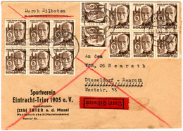 Mehrfachfrankatur Rheinland Pfalz MiNr. 35 Vom 31.7.1948 - Brief Mit Eilzustellung. - French Zone