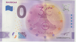 Billet Touristique 0 Euro Souvenir France 62 Nausicaa 2021-6 N°UEBK000914 - Private Proofs / Unofficial