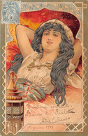 CPA ILLUSTRATEUR ART NOUVEAU FEMME DES ANNEES 1900 AUX CHEVEUX DENOUES ANNEE 1905 - Sonstige & Ohne Zuordnung