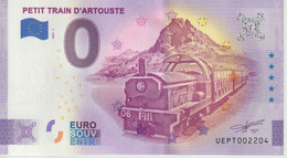 Billet Touristique 0 Euro Souvenir France 64 Petit Train D'Artouste 2021-1 N°UEPT002204 - Essais Privés / Non-officiels