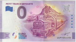 Billet Touristique 0 Euro Souvenir France 64 Petit Train D'Artouste 2021-1 N°UEPT002205 - Privatentwürfe