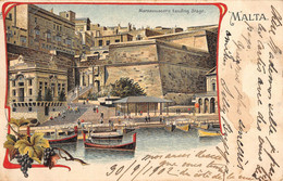 CPA MALTA ILLUSTRATEUR MARSAMUSCETTO LANDING STAGE - Malte