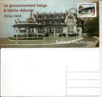 Gouvernement Belge à Sainte-Adresse.Normandie.1914-1918. Carte-maximum (Souvenir Philatélique) - Brieven En Documenten
