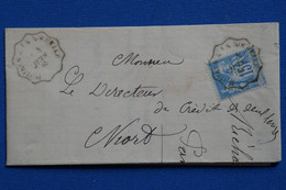 ¤14 FRANCE BELLE LETTRE 1885 POITIERS  POUR NIORT+ +C. AMBULANT+ + +AFFRANCH . INTERESSANT - 1876-1878 Sage (Typ I)