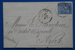 ¤14 FRANCE BELLE LETTRE 1879 VIRE   POUR NIORT+  + +AFFRANCH . INTERESSANT - 1876-1878 Sage (Tipo I)