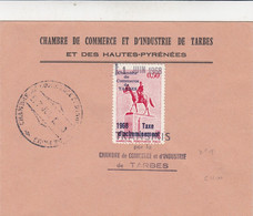 LETTRE. 1 JUIN 68. GREVE DES PTT 1968. N° 9. TAXE D'ACHEMINEMENT. CHAMBRE DE COMMERCE DE TARBES. AVEC SON CACHET - Other & Unclassified