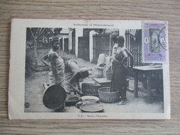 Delcampe - DAHOMEY ET DEPENDANCES ACHATS D'AMANDES FEMMES PANIER TIMBRE - Dahome