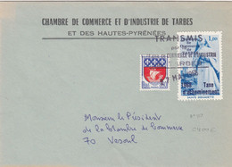 LETTRE. 27 MAI 68. GREVE DES PTT 1968. TAXE D'ACHEMINEMENT. N° 10. Ste BERNADETTE. CHAMBRE DE COMMERCE DE TARBES. - Other & Unclassified