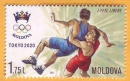2021 2020 Moldova Moldavie Moldau 1.75 Tokyo Summer Olympics, Freestyle Wrestling, 1v Mint - Summer 2020: Tokyo