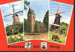 Nederland Holland Pays Bas Norg Kerk En Molens - Norg