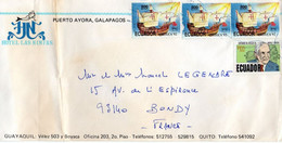 Lettre Envoyée De L' Equateur En France ( Par Avion) Entête Hotel Las Ninfas (Galapagos) - Equateur