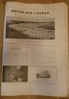 Publicité ROYAN PALACE HOTEL Dans Un Article Sur La Station - Extrait De L'Afrique Du Nord Illustrée 25 Mai 1929 - Sport & Turismo