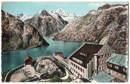 CPSM Suisse (Berne) Guttannen - Grimsel-Hospiz, Blick Auf Finsteraarhorn TBE Couleur Hospice Du Grimsel, Vue Sur Le Fi.. - Guttannen