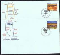 1980  Alberta And Saskatchewan  Centennial Sc 863-64  On 2 FDCs - 1971-1980