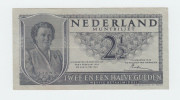 Netherlands 2 1/2 Gulden 1945 VF++ P 73 - 2 1/2 Gulden