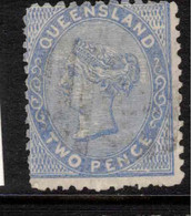 QUEENSLAND 1879 2d Blue QV SG 137 U #ATE6 - Usati