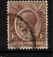 KUT 1922 1c Pale Brown KGV SG 76a U #ATC1 - Kenya & Oeganda