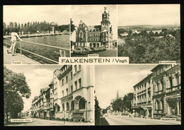 DDR Mehrbild Foto AK Um 1975 Falkenstein Im Vogtland, Freibad, Liebknecht-Platz, Hauptstraße - Falkenstein (Vogtland)