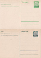 2 Cartes Entier Postaux Occupation - 1940-1944 Duitse Bezetting