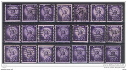 U.S.A.:  1954  LIBERTY  STATUE  -  3 C. USED  STAMPS  -  REP.  21  EXEMPLARY  -  D. 10  VERT. -  YV/TELL. 581 A - Coils & Coil Singles