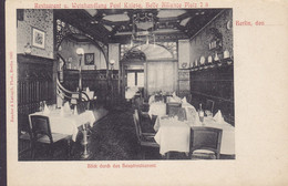 Deutsches Reich PPC Restaurant U. Weinhandlung Paul Kniese, Belle Alliance Platz 7/8 Mehringplatz Zander & Labisch 1905 - Kreuzberg