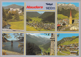 9077) NAUDERS / Tirol - Tolle Mehrbild AK Kirche Straße Häuser Schloß See - Nauders