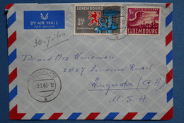 ¤14 LUXEMBOURG  BELLE  LETTRE  1960  POUR AUGUSTA USA +AEROPHILATELIE  +AFFRANCH . PLAISANT - Storia Postale