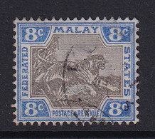 Federated Malay States: 1900/01   Tiger    SG19a    8c   Grey & Ultramarine  Used - Federated Malay States