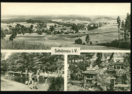 DDR Mehrbild Foto AK Um 1971 Falkenstein Vogtland OT Schönau, Schwimmbad, Ortspartie - Falkenstein (Vogtland)