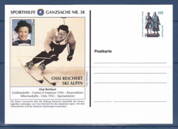 Timbres D'Allemagne, Médaillés Aux Jeux Olympique D'hiver Ossi Reichert Ski Alpin, 1 Entier Postal De 1998 à 50% - Invierno 1998: Nagano