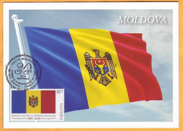 2020  Moldova Moldavie Maxicard 30 Years Since The Adoption Of Republic Of Moldova National Flag - Moldavië
