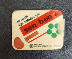 AC - SEN - BEN MOUTH PASTILLES MEDICINE VINTAGE EMPTY TIN BOX - Medisch En Tandheelkundig Materiaal