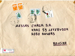 1987 Large Registered Envelope From ANTAKYA To Belgium - See Different Stamps And R Sticker - Lettres & Documents
