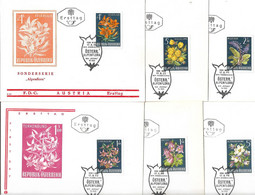 3105q: Österreich 1966, Serie Österreichische Alpenflora, Einzel- FDCs 6 Werte - Piante Velenose