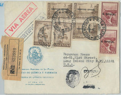 74371 - ARGENTINA - POSTAL HISTORY -  OFFICIAL Stamps On REGISTERED COVER 1965 - Covers & Documents