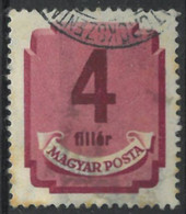 C2349 Hungary Post 1946 Postage Due (4 Fillér) Used ERROR - Oddities On Stamps