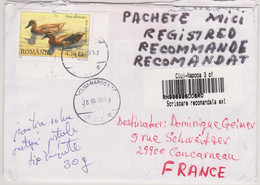 ROUMANIE 2008 Enveloppe Recommandée Pour La France Avec Affranchissement Surtaxe Au Dos A Voir - Poststempel (Marcophilie)