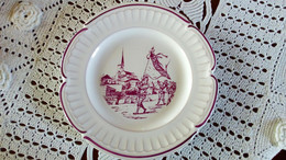 François GROSS Sarreguemines Assiette Plate NEUFCHATEAU Herault St Christophe Service Vieille Lorraine 1966 Bicentenaire - Sarreguemines (FRA)