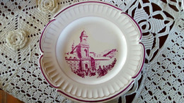 François GROSS Sarreguemines Assiette Plate - ABBAYE DE ST AVOLD 1697- Service Vieille Lorraine 1966 Bicentenaire - Sarreguemines (FRA)