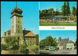 DDR Foto AK Um 1976, Delitzsch, Schloß, Bad, Markt - Delitzsch