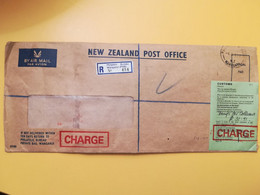 1981 BUSTA INTESTATA RACCOMANDATA NUOVA ZELANDA NEW ZEALAND BOLLO NUMERAL TAXE DOVUTE OBLITERE' REGISTERED - Storia Postale