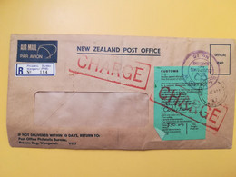 1981 BUSTA INTESTATA RACCOMANDATA NUOVA ZELANDA NEW ZEALAND BOLLO NUMERAL TAXE DOVUTE OBLITERE' REGISTERED - Covers & Documents