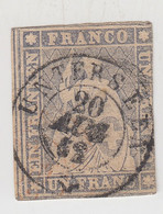 SUISSE. HELVETIA ASSISE. ND. 1 FRANC. UNTERSEEN - Gebraucht