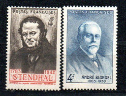 Yvert N° 550-551 - Effigies De Stendhal Et De Blondel - Unused Stamps