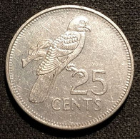 SEYCHELLES - 25 CENTS 1989 - Petite Légende - KM 49.2 - ( Perroquet Noir Coracopsis Nigra ) - Seychelles