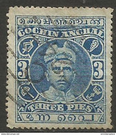 Cochin - 1911 Rama Varma I 3p Used   Sc 15 - Cochin