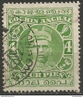 Cochin - 1911 Rama Varma I 4p Used   Sc 16 - Cochin